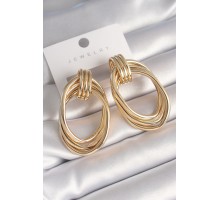 Pirinç Gold Renk Oval Model Kadın Küpe - TJ-BKP8729