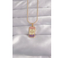 316L Çelik Gold Renk Karışık Mineli Ay Figür Tarot Kolye - TJ-BKO9032