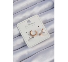 Xuping Rose Renk Zirkon Taşlı Ay Görünümlü Earcuff Küpe - TJ-BKP9412