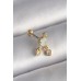 316L Çelik Gold Renk Beyaz Mineli Kalp Sallantı Zirkon Taşlı Tragus Piercing - TJ-PR1228