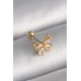 316L Çelik Gold Renk Zirkon Taşlı Kelebek Tragus Piercing - TJ-PR1232