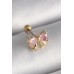 316L Çelik Gold Renk Pembe Zirkon Taşlı Fiyonk Tragus Piercing - TJ-PR1250