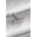 316L Çelik Gümüş Renk Zirkon Taşlı Yonca Tragus Piercing - TJ-PR1255