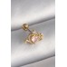 316L Çelik Gold Renk Pembe Mineli Kalp Zirkon Taş Detay Tragus Piercing - TJ-PR1260