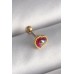 316L Çelik Gold Renk Kırmızı Mineli Kalp Tragus Piercing - TJ-PR1266