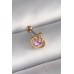 316L Çelik Gold Renk Pembe Mineli Kalp Zirkon Taş Detay Tragus Piercing - TJ-PR1272