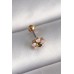 316L Çelik Gold Renk Zirkon Taşlı Çiçek Tragus Piercing - TJ-PR1276