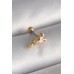 316L Çelik Gold Renk Zirkon Taş Detay Pembe Kalp İşleme Tragus Piercing - TJ-PR1280