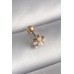 316L Çelik Gold Renk Zirkon Taşlı Çiçek Model Tragus Piercing - TJ-PR1282