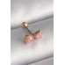 316L Çelik Gold Renk Pembe Fiyonk Model Tragus Piercing - TJ-PR1294