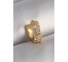 316L Çelik Gold Renk Zirkon Taşlı Tragus Piercing - TJ-PR1304