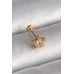 316L Çelik Gold Renk Zirkon Taşlı Yıldız Model Tragus Piercing - TJ-PR1340