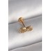 316L Çelik Gold Renk Zirkon Taşlı Sonsuzluk Model Tragus Piercing - TJ-PR1344