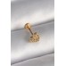 316L Çelik Gold Renk Zirkon Taşlı Kalp Model Tragus Piercing - TJ-PR1346