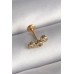 316L Çelik Gold Renk Zirkon Taşlı Tragus Piercing - TJ-PR1348