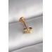 316L Çelik Gold Renk Zirkon Taşlı Yıldız Model Tragus Piercing - TJ-PR1350