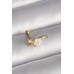 316L Çelik Gold Renk Zirkon Taş Detaylı Beyaz Çiçek Model Tragus Piercing - TJ-PR1356