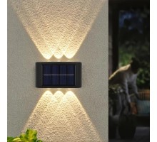 6 Ledli Solar Duvar Lamba Dekorasyon Aydınlatma Aplik Güneş Enerji Gün Işığı 2 Li Set
