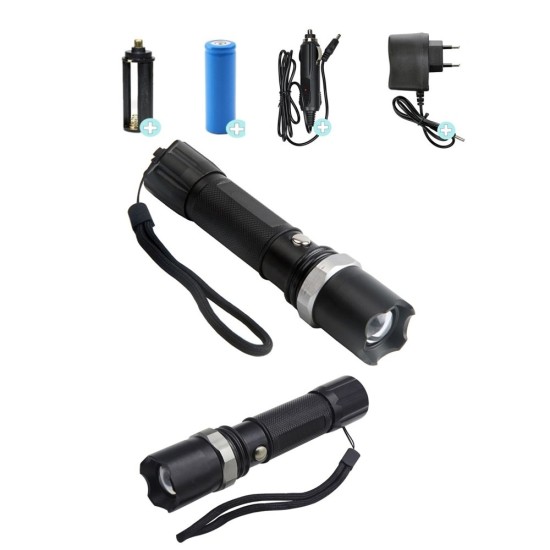 toptan-xml-dropshipping-Swat Profesyonel Şarjlı El Feneri Ledli Flashlight Zoom Özellikli 6 Parça Full Set