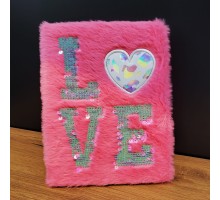 Love Tasarımlı Peluş Defter