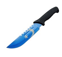 Ayyıldız MF033BL Mavi Av Bıçağı 31cm - Testere Detaylı Bıçak, Kılıflı, Plastik Sap