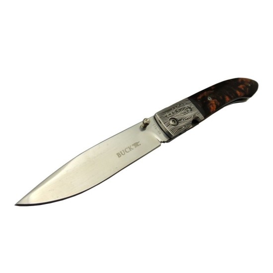 Buck Knives BK-011BK Kamp Çakı 23 cm - Kahverengi Sedef Sap, Kılıflı, Kutulu