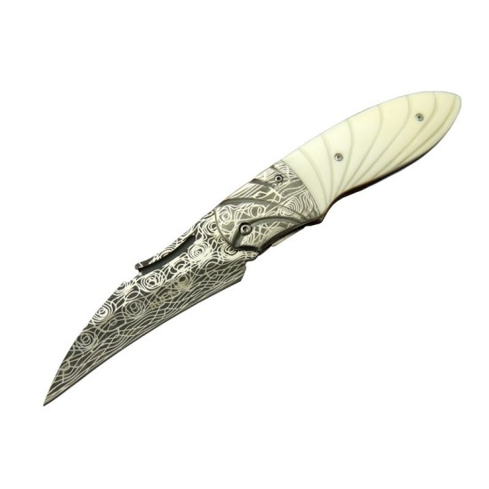 Buck Knives DMS BK-3208 Carves Damascus Kamp Çakı 23 cm - Kılıflı, Kutulu