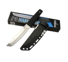 Cold Steel AUS 8A Kobun Tanto Outdoor / Av Bıçağı 25cm - Kılıflı, Kutulu, Siyah Plastik Sap