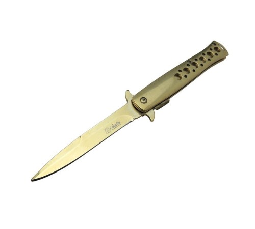 Tac-Force 1111A T-Lite Gold Kamp / Av Çakısı 23cm- Yarı Otomatik, Metal Sap, Kemerlikli