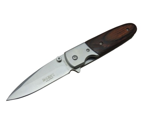 CRKT CR 0083 Koyu Kamp Çakı 16,5 cm - Ahşap Sap, Otomatik, Kılıflı, Kutulu