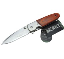 CRKT CR 0083 RD Kamp Çakı 16,5 cm - Ahşap Sap, Otomatik, Kılıflı, Kutulu