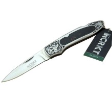 CRKT CR 0128 KHV Kamp Çakı 18 cm - Metal Desenli Sap, Kılıflı, Kutulu