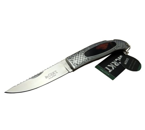 CRKT CR 0190 KHV Kamp Çakı 20 cm - Sedef & Metal İşlemeli Sap, Kılıflı, Kutulu