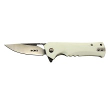 Crkt Muskie 202 AWY Beyaz Kamp / Outdoor Çakı 18cm - Yarı Otomatik, Kemerlikli, Kutulu