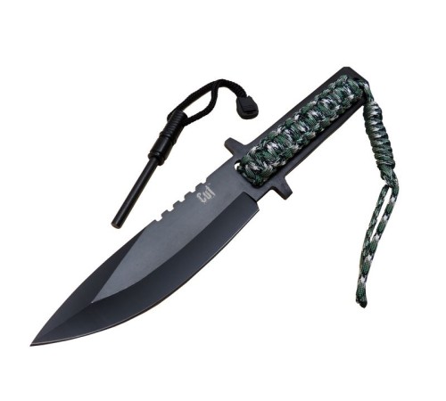 Cut Knives F19 TY0453 Magnezyum Kamp Bıçağı 27 cm - Paracord İpli Saplı, Kılıflı