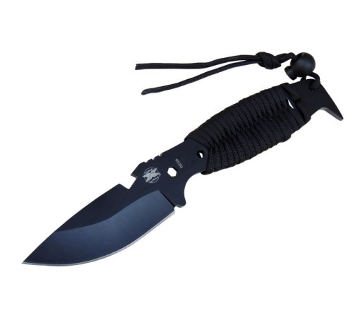 DPX Gear Assault 0238BK Kamp Bıçağı 22,5 cm - Siyah, Metal & İpli Sap