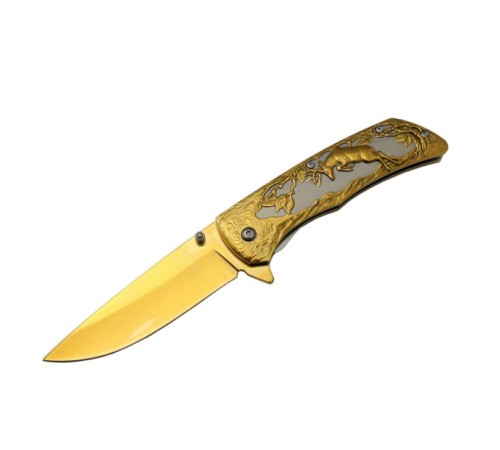 Geyikli Gold Çakı 21 cm , Kemerlikli