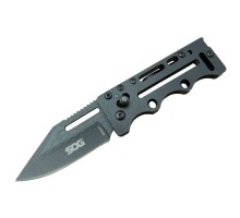 SOG AC77BK Siyah Yaprak Kamp Çakı 15 cm - Metal Sap, Kılıflı