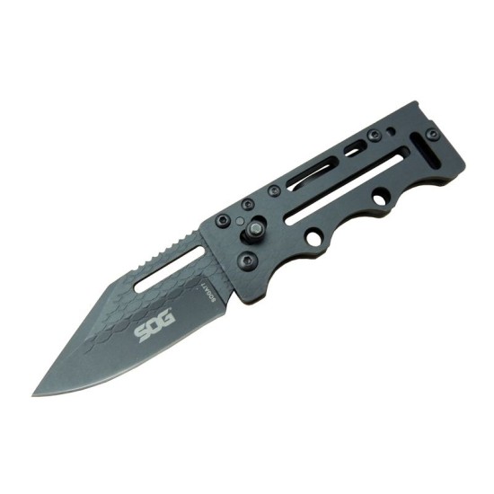 SOG AC77BK Siyah Yaprak Kamp Çakı 15 cm - Metal Sap, Kılıflı