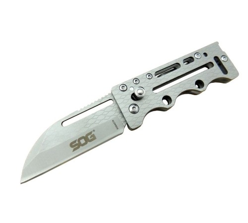 SOG AC78 Gri Yaprak Kamp Çakı 14,5 cm - Metal Sap, Kılıflı