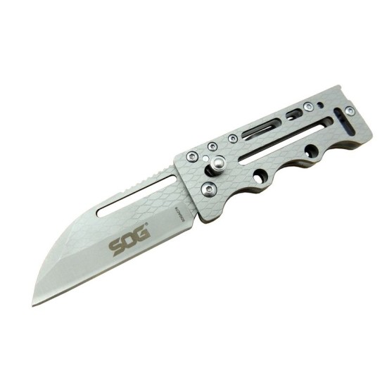 SOG AC78 Gri Yaprak Kamp Çakı 14,5 cm - Metal Sap, Kılıflı