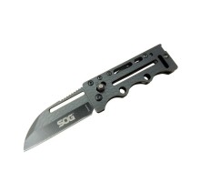 SOG AC78 Siyah Yaprak Kamp Çakı 14,5 cm - Metal Sap, Kılıflı