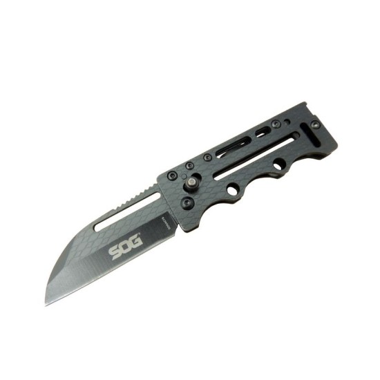 SOG AC78 Siyah Yaprak Kamp Çakı 14,5 cm - Metal Sap, Kılıflı