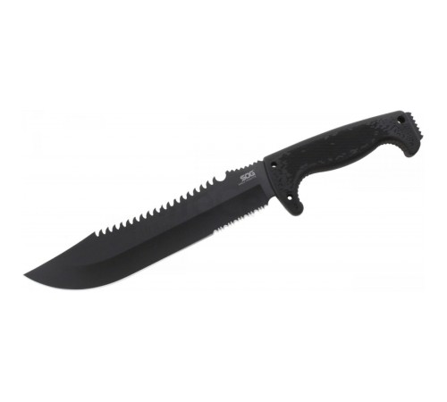 Sog F03T Kamp Tırtıklı Testereli Outdoor Pala / Bıçak 39 cm - Kauçuk Saplı