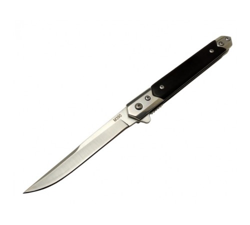 ZBR M390 1-36 Siyah Kamp Çakı 21cm - Yarı Otomatik, Siyah Sap, Kılıflı