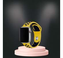 Apple Watch 42 44 45 49 Mm/L Kordon Kayış Bileklik Delikli SARI-SİYAH