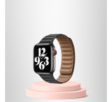 Apple Watch 42/44/45mm Uyumlu İnce Dokuma Mıknatıslı Kordon SİYAH