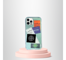 İphone 12 Pro Max Uyumlu Baskili Renkli̇ Transparan Kilif  Ti̇er Cover Turkuaz