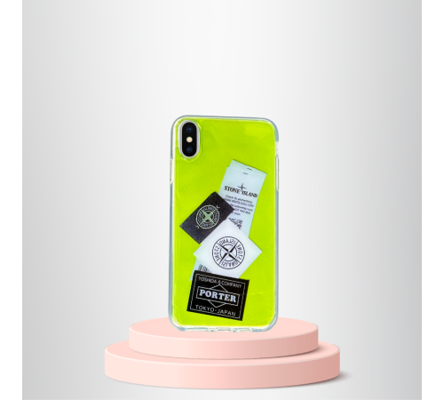 İPHONE XS MAX BASKILI RENKLİ TRANSPARAN KILIF TİER COVER YEŞİL