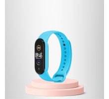 Mi Band 5-6 Uyumlu Silikon Kordon M5-M6 Uyumlu AÇIK MAVİ